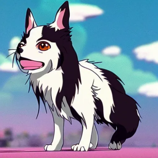 Prompt: a japanese chin as an anime character in a studio ghibli film