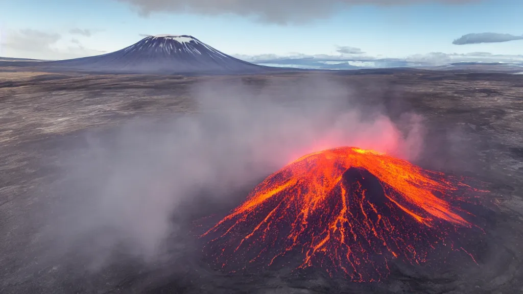 Image similar to I flew my drone in the evening over an erupting volcano in Iceland and these are the incredible pictures I took