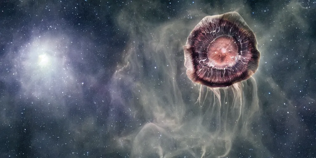 Prompt: interstellar jellyfish in a nebula