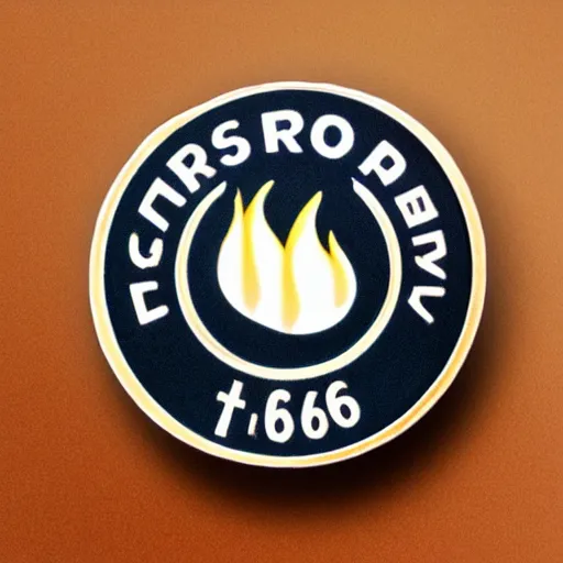 Image similar to a photo of a retro 1 9 6 0 s minimalistic clean fire flames warning label hard enamel pin, studio lighting, behance