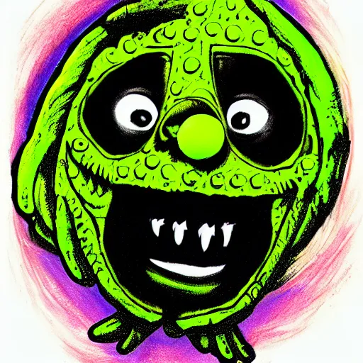 Image similar to snoop dogg tennis ball monster ,tennis ball, digital art, fantasy,chalk, magic, trending on artstation, ultra detailed, professional illustration by Basil Gogos