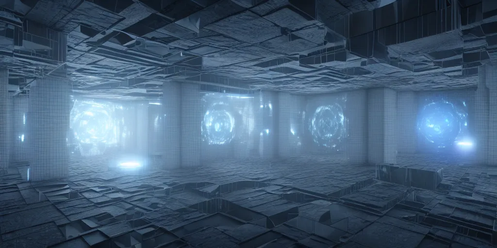 Image similar to 3 d render of the fractal universe, 3 d render, octane render, cinematic lighting, dystopian scifi outfit, realistic 8 k resolution.