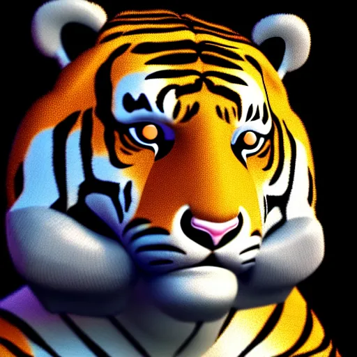 Image similar to portrait of an anthropomorphic tiger wearing a black suit, ultra detail, ultra realistic, soft fur, ssao 8 k