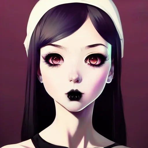 Prompt: a beautiful slim shy goth girl ignores you, art by ilya kuvshinov and lois van baarle and ross tran and range murata and artgerm and andy warhol, norman rockwell, digital art, highly detailed, profile picture, intricate, sharp focus, mystical trending on artstation hq, deviantart, pinterest, unreal engine 5, 4 k uhd image