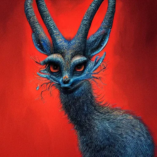 Image similar to a dik dik monster, digital art, fantasy, magic, trending on artstation, ultra detailed, professional illustration by Basil Gogos