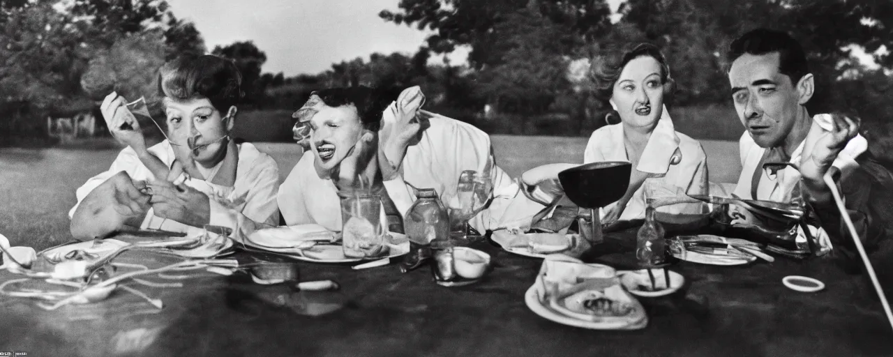 Image similar to 1 9 5 0 s couple eating spaghetti at a drive in movie, in the style of sugimoto, dian arbus,, kodachrome,