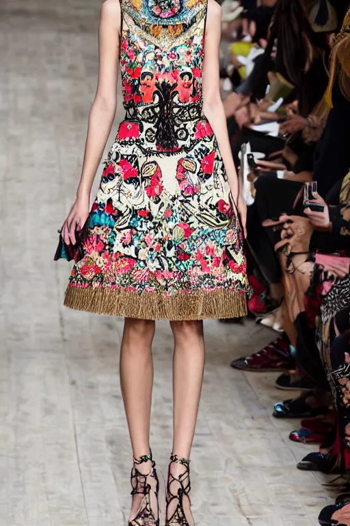 Image similar to valentino resort ss 2 0 1 6 dress with ornate mask headpiece