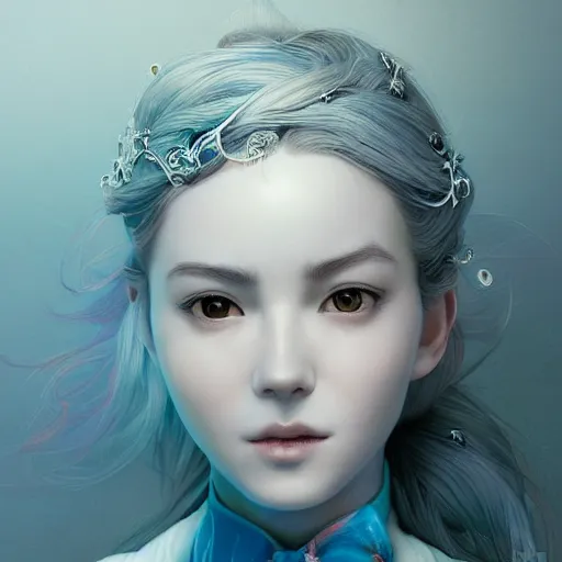 Image similar to the portrait of a blueberry that resembles an absurdly beautiful, graceful, elegant, sophisticated irene girl, an ultrafine hyperdetailed illustration by kim jung gi, irakli nadar, intricate linework, bright colors, octopath traveler, final fantasy, unreal engine 5 highly rendered, global illumination, radiant light, detailed and intricate environment