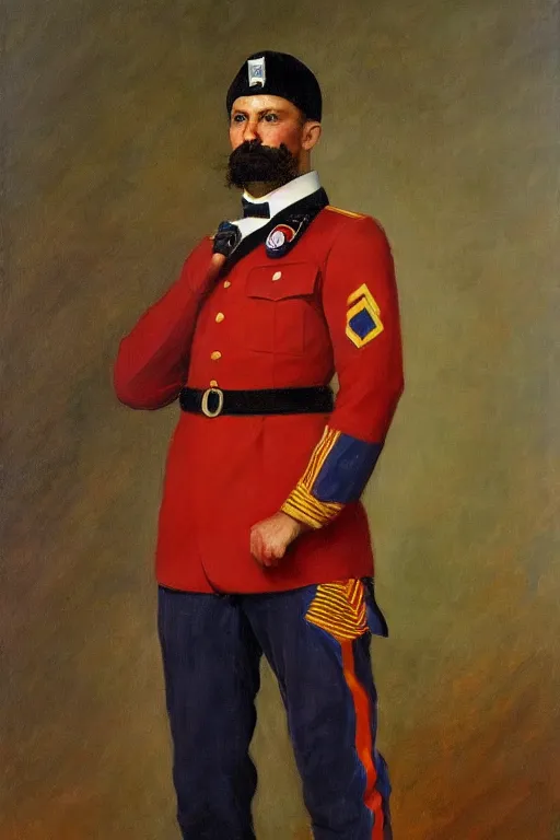 Prompt: full body portrait of the dictator of the detroit pistons, 1 8 8 9, in full military garb, oil on canvas by william sidney mount, trending on artstation