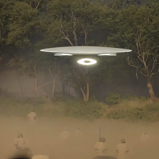 Image similar to ufo at medival battle