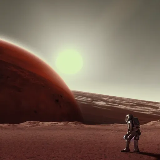 Prompt: Cinematic Poster Of The Death Star Shooting At Mars, Photorealistic