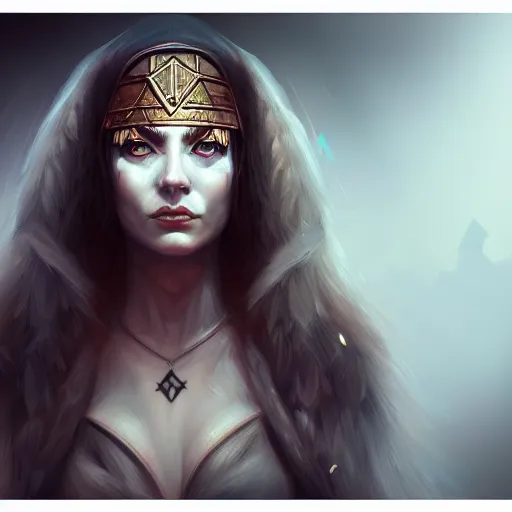 Image similar to high priestess of chaos, semi-realistic, highly detailed, digital painting, artstation, concept art, smooth, sharp focus, illustration