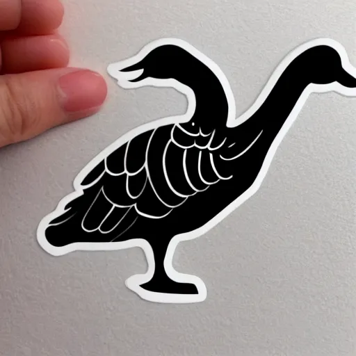 Prompt: cute goose sticker concept design