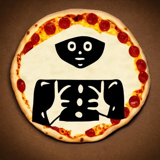 Prompt: Pizza logo for cannibals