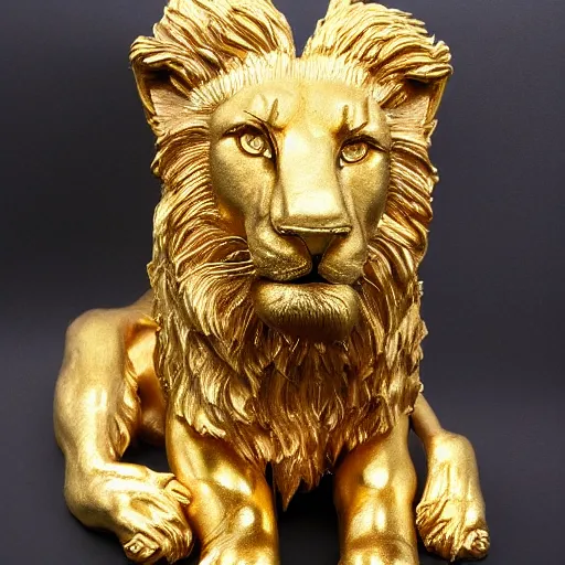 Image similar to golden lion sculpture