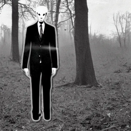 Image similar to slenderman, realistic, old photograph