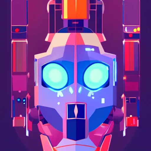 Prompt: cute!! robot futuristic centered vibrant concept art by artstation vector liam brazier