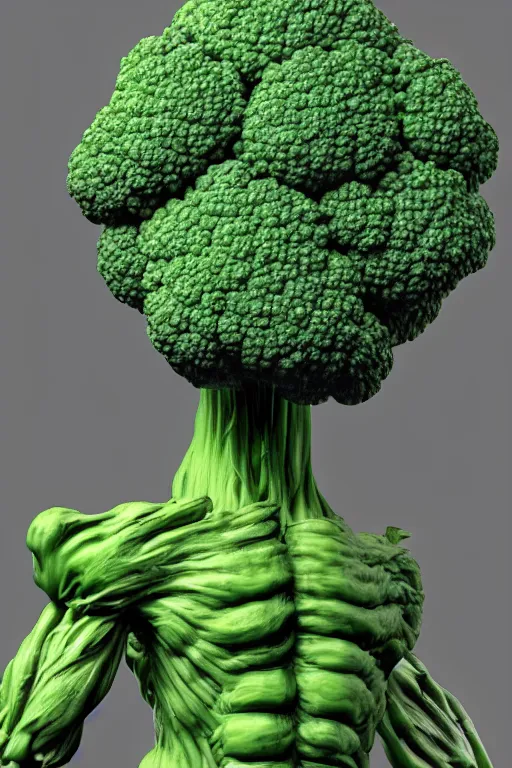 a humanoid figure broccoli man, ripped, highly | Stable Diffusion