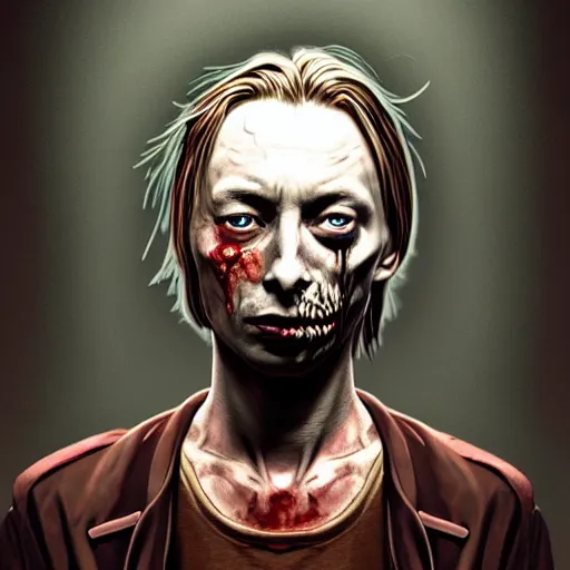 Prompt: young thom yorke as a zombie looking unsure, 7 days to die zombie, fine art, award winning, intricate, elegant, sharp focus, cinematic lighting, rimlight, digital painting, 8 k concept art, art by z. w. gu, art by brom, art by michael hussar, 8 k