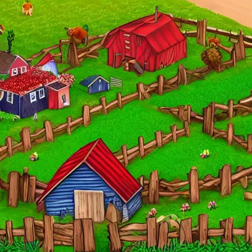 Image similar to a farmville farm