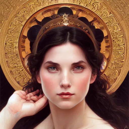 Prompt: portrait of a goddess, mickey mouse, christian bale, intricate, elegant, highly detailed, digital painting, artstation, concept art, smooth, sharp focus, illustration, art by artgerm and greg rutkowski and alphonse mucha and william - adolphe bouguereau