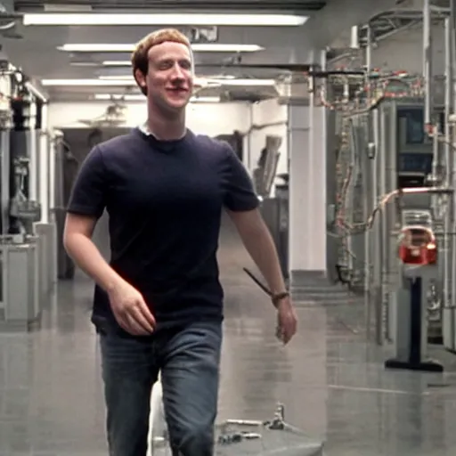 Prompt: Mark Zuckerberg plays Terminator, VFX film