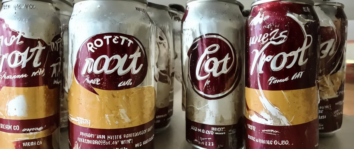 Prompt: root beer nitro whkte soda can tall