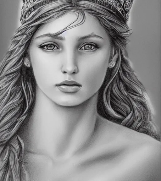 Image similar to drawing of the beautiful greek goddess aphrodite, fantasy art, hyper realistic, amazing detail, in the style of robert rutkowski