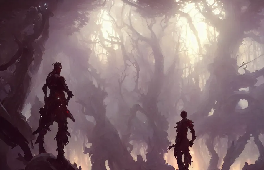 Image similar to greg manchess concept art of a the cyber elderwood dimension, key visual, ambient lighting, highly detailed, digital painting, artstation, concept art, sharp focus, by makoto shinkai and akihiko yoshida and hidari and wlop and greg rutkowski