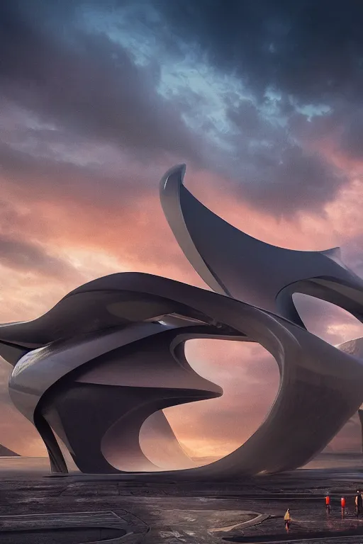 Prompt: professional cinematic photograph render of a single massive beautiful neo - futuristic matte symmetrical elongated oval monolith by ilm, denis villeneuve, emmanuel shiu, zaha hadid, mist vapor, deep color, architectural scale, grassland, dramatic storm sunset, hyperrealism, very high detail, volumetric, trending on artstation, sharp focus, rendered in octane