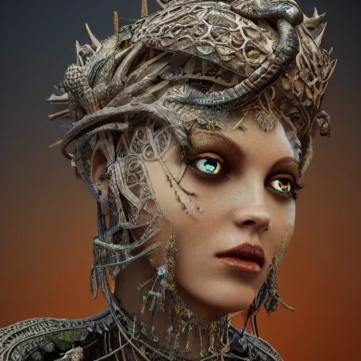 Prompt: the earth queen, 4 k, intricate detailed, jaw dropping, gorgeous, surreal, octane render