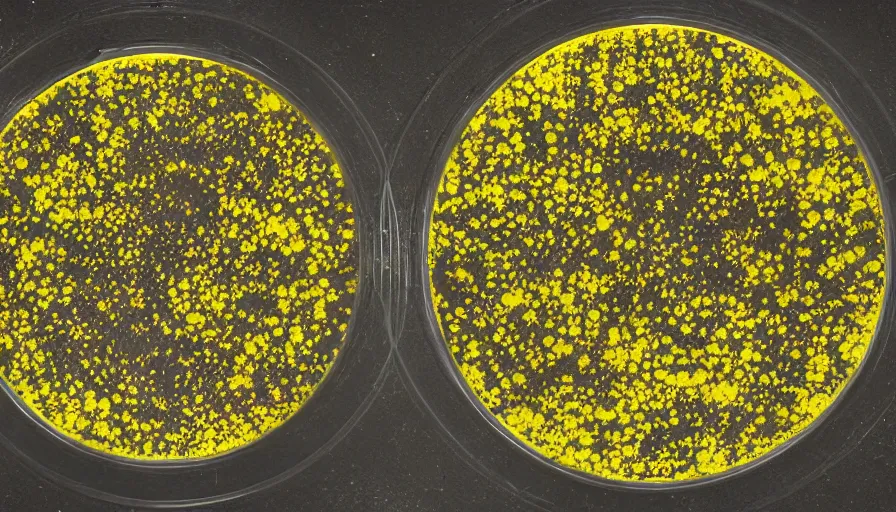 Image similar to bacterial growth in a giant petri dish, photograph