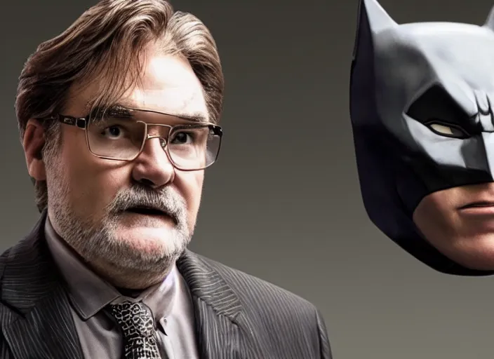 Image similar to tony schiavone, movie still, from the new batman returns movie, 8 k, realistic