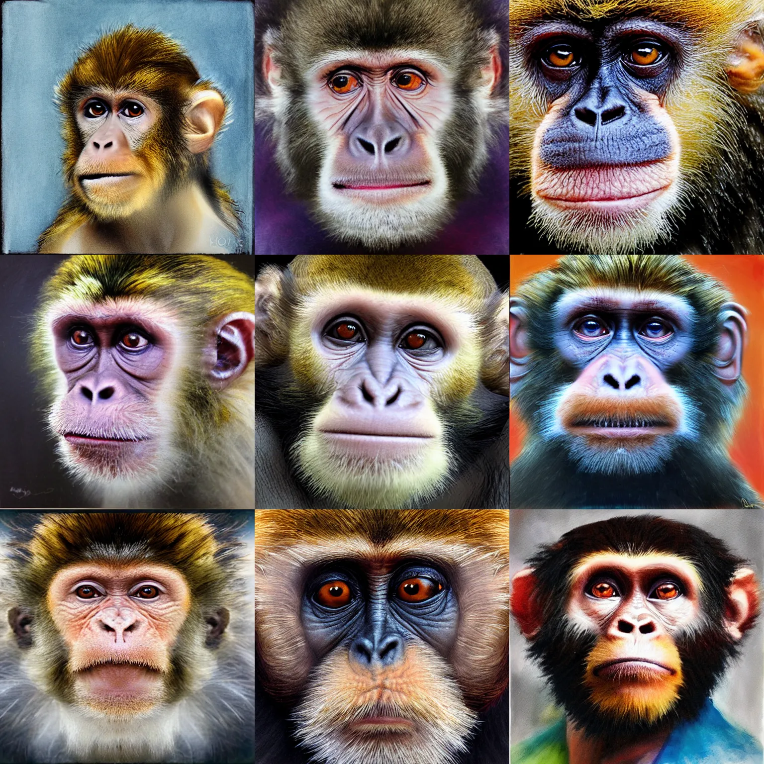 Prompt: portrait of chuck norris mixed monkey