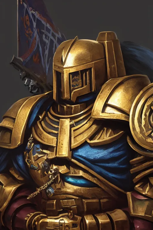 Image similar to armor portrait heros warhammer 4 0 k horus heresy fanart - the primarchs emperor by johannes helgeson animated with vfx concept artist & illustrator global illumination ray tracing hdr fanart arstation zbrush central hardmesh 8 k octane renderer comics stylized