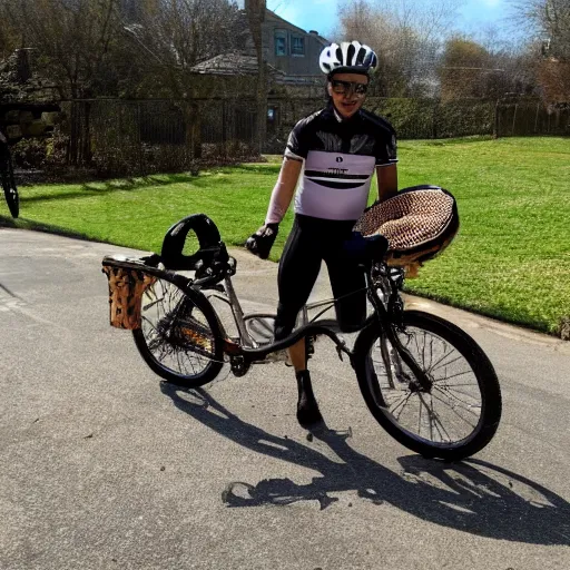 Prompt: donut on bike