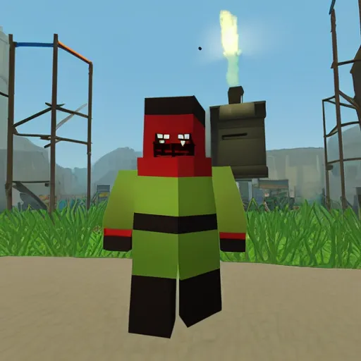 Prompt: a creeper in team fortress 2