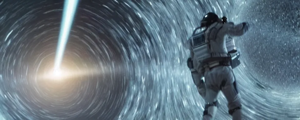 Image similar to scene from the movie interstellar showing a black hole