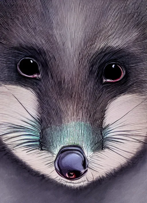 Image similar to style sheets, portraits of stunningly beautiful 🦝 eyes