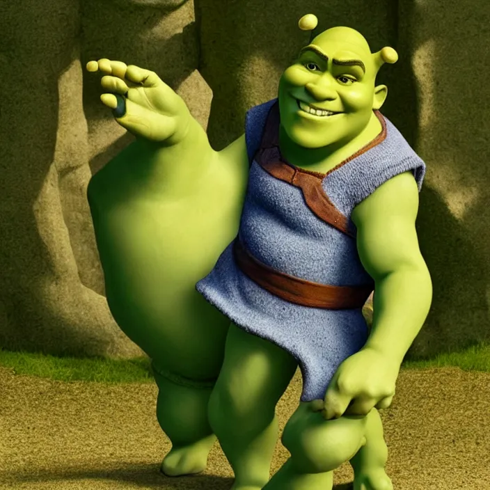 Image similar to Shrek, a GOODSMILE figure of Shrek, figurine, detailed product photo,