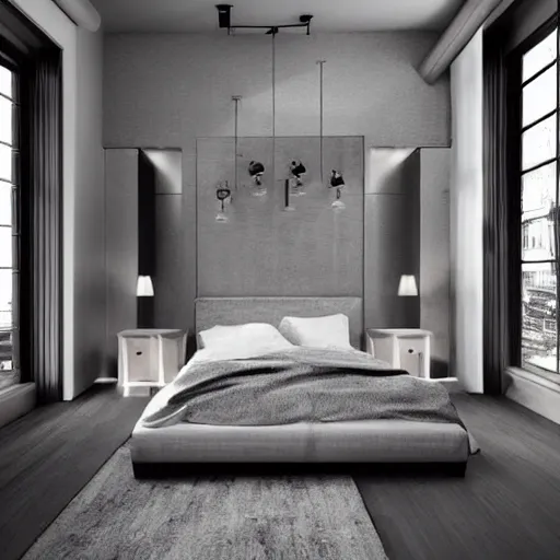 Prompt: spacious room design ideas, trending on Pinterest, volumetric light, octane render, global illumination