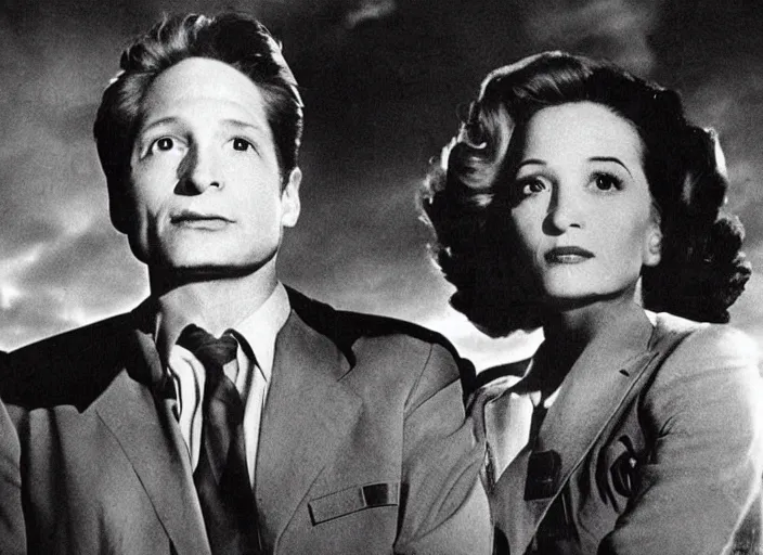 Prompt: Scene from the 1943 science fiction series The X-Files