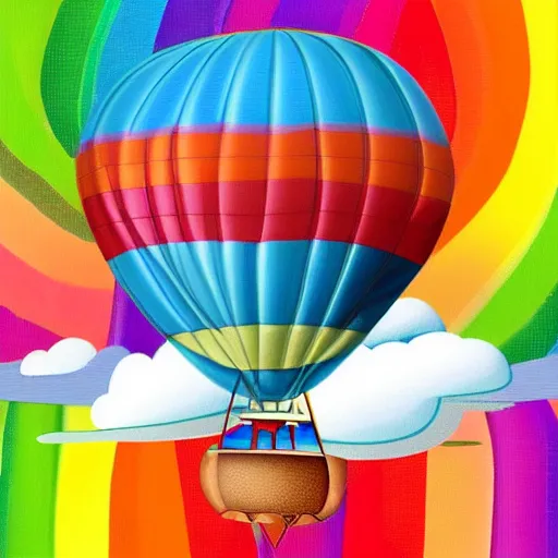 Image similar to rainbow cosmic sci fi hot air balloon ufo