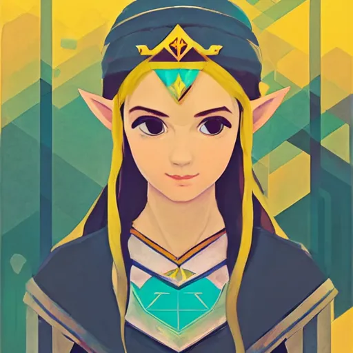 Prompt: princess zelda profile picture by Sachin Teng , asymmetrical, positive vibes, Organic Painting , digital art, trending on artstation, Matte Painting, geometric shapes, hard edges, realism, graffiti, street art:2 by Sachin Teng:4