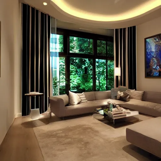 Image similar to contemporary room design, modernism, photorealistic!!!!!!! art style, luminous lighting