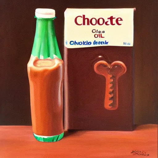 Image similar to chocolate milk, oil painting