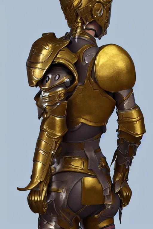 Image similar to a highly detailed sculpt of athletic girl in armor, with small golden ornaments on the shoulder : concept design iteration, cinematic light, featured on artstation, octane render, path tracing, sharp focus, 4 k