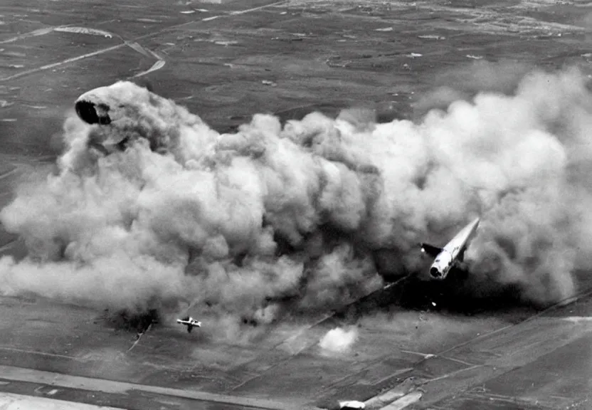 Prompt: boeing 7 4 7 exploding mid air, tragedy