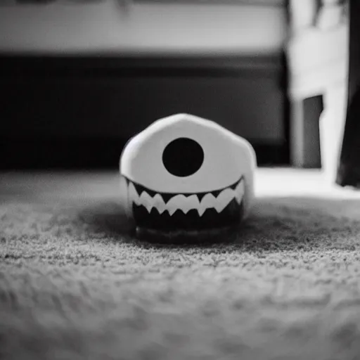 Image similar to A monster is hiding under your bed, dark ambiance, shadows, film grain.