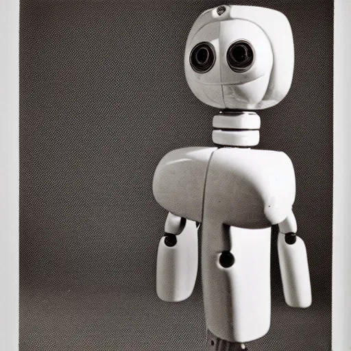 Prompt: robot by Diane Arbus